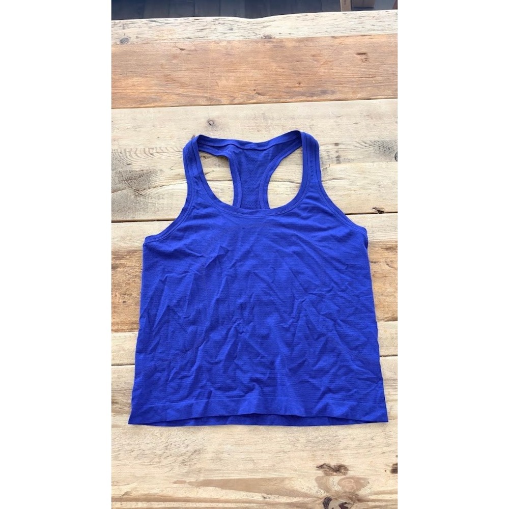 Lululemon Swiftly Tech Waist Length Tank Top 2.0 Royal Blue Racerback Size 8